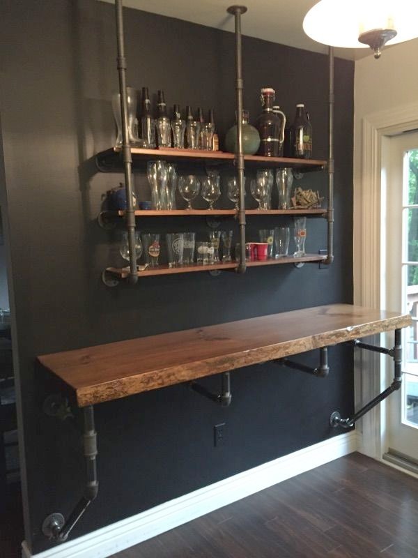 Marvelous Wall Bar Ideas Finished Product First. Bar ShelvesIndustrial Wall ...