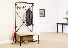 entryway bench with rack