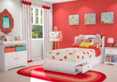 Awesome Girls Red Bedroom Red And White Kids Bedroom Ideas