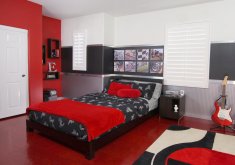 Beautiful Girls Red Bedroom Enchanting Cool Room Ideas For Teenagers With Black Double Bed And Red Sheet