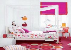 Lovely Girls Red Bedroom Wonderful Girl Bedroom Decoration Using Pink Girl Room Chair Design Ideas : Artistic Pink Red Bedroom