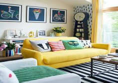 yellow living room furniture