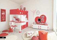 girls red bedroom