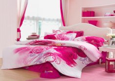 pink and white bedroom set